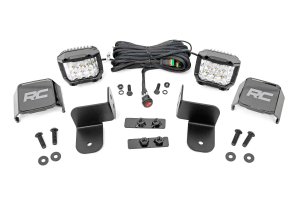 Polaris Ranger Crew XP 1000 EPS Premium LED Light Kit - Rear - Rough Country - Wide Angle - Chrome - 2019